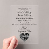 Herzförmiges Foto Transluzente Hochzeit Acryleinladungen (Insitu (Handheld))