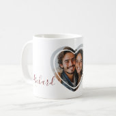 Herzförmiges Foto Valentine Kaffeetasse (Vorderseite Links)
