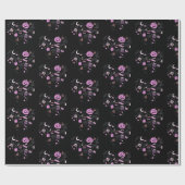 Herzförmiges Halloween-Muster Schwarzes Halloween Geschenkpapier (Flach)