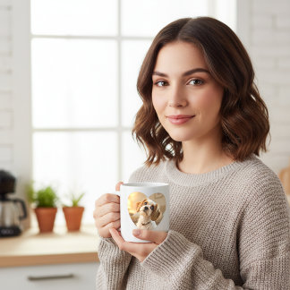 Herzförmiges Hundedesign – „Glück auf vier Pfoten“ Jumbo-Tasse