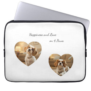 Herzförmiges Hundedesign – „Glück auf vier Pfoten“ Laptopschutzhülle