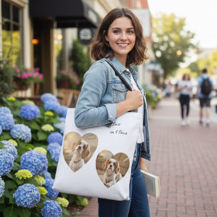 Herzförmiges Hundedesign – „Glück auf vier Pfoten“ Tasche