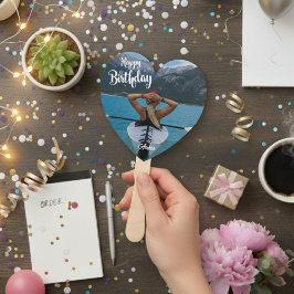 Herzförmiges individuelles Foto Geburtstaghandlüft Fächer