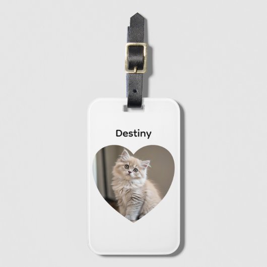 Herzförmiges Katzen-Design Gepäckanhänger (Vorderseite Vertikal)