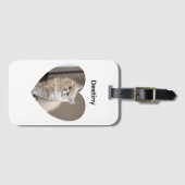 Herzförmiges Katzen-Design Gepäckanhänger (Vorderseite (Horizontal))