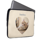 Herzförmiges Katzen-Design Laptopschutzhülle (Vorne Rechts)