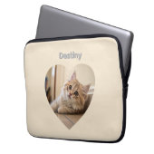 Herzförmiges Katzen-Design Laptopschutzhülle (Vorderseite Links)