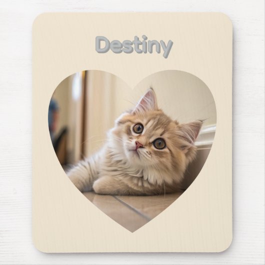 Herzförmiges Katzen-Design Mousepad (Vorne)