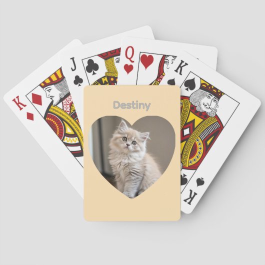 Herzförmiges Katzen-Design Spielkarten (Rückseite)