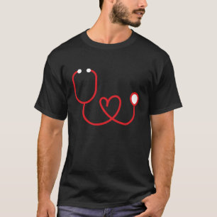 Herzförmiges Liebesstethoskop Krankenpflege Valent T-Shirt