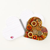 Herzförmiges Notebook mit Wabenrübe und Sonnenblum Notizblock (Innenseite)