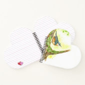 Herzförmiges Notebook mit Watercolor Nuthatch Notizblock (Innenseite)