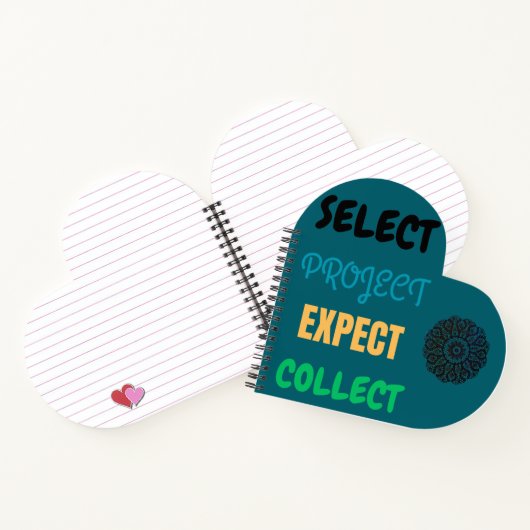 Herzförmiges Notebook Notizblock (Innenseite)