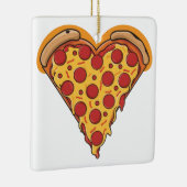 Herzförmiges Pepperoni Pizza Design Keramikornament (Rechts)