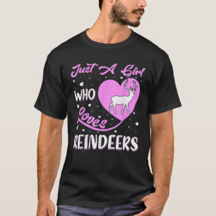 Herzförmiges Rentier Nur Ein Mädchen Das Rentier L T-Shirt