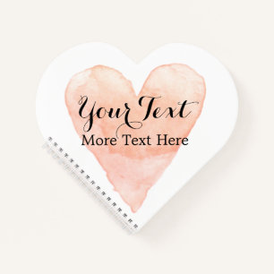 Herzförmiges Spiralbuch mit Aquarellkunst Notizblock