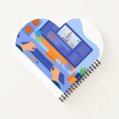 Herzförmiges Spiralnotizblock Notizblock (Rückseite)