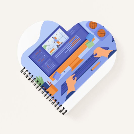 Herzförmiges Spiralnotizblock Notizblock (Vorderseite)