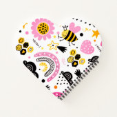 Herzförmiges Spiralnotizblock Notizblock (Rückseite)