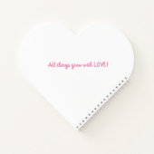 Herzförmiges Spiralnotizblock Notizblock (Rückseite)