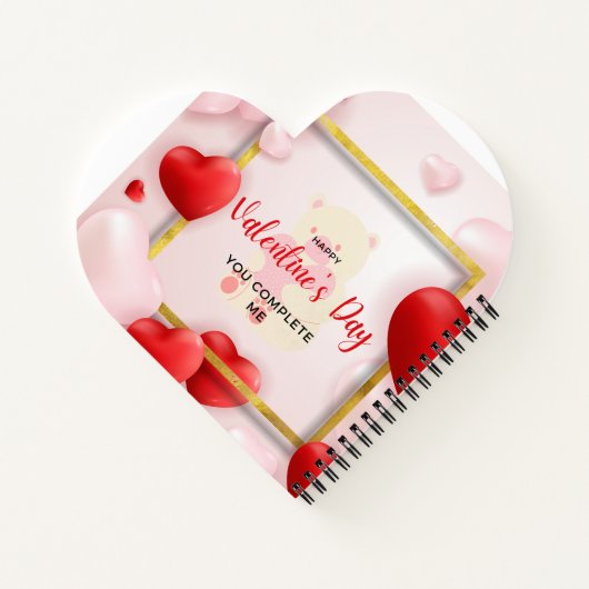 Herzförmiges Spiralnotizblock Notizblock (Rückseite)