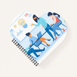 Herzförmiges Spiralnotizblock Notizblock