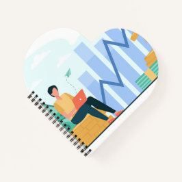 Herzförmiges Spiralnotizblock Notizblock