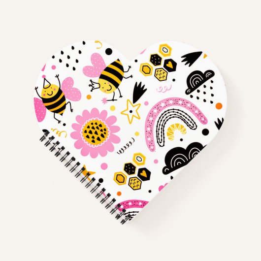 Herzförmiges Spiralnotizblock Notizblock (Vorderseite)