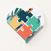 Herzförmiges Spiralnotizblock Notizblock (Rückseite)