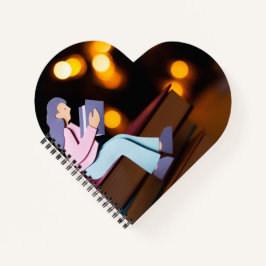 Herzförmiges Spiralnotizblock Notizblock