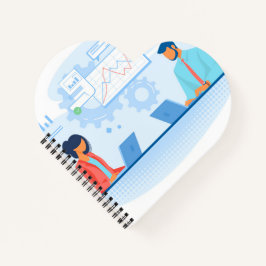 Herzförmiges Spiralnotizblock Notizblock