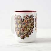 Herzförmiges Wildblumen-Design Zweifarbige Tasse (Vorderseite Links)