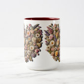 Herzförmiges Wildblumen-Design Zweifarbige Tasse (Mittel)
