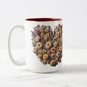 Herzförmiges Wildblumen-Design Zweifarbige Tasse (Links)