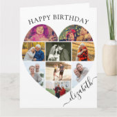 Herzfoto Collage 9 Bilderskriptname Geburtstag Karte (Vorderseite)