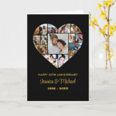 Herzfoto Collage Black Wedding Jubiläum Karte (Gelbe Blume)