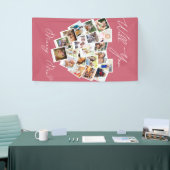 Herzfoto Collage heiraten Sie mir pink Banner (Messeveranstaltung)