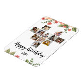 Herzfoto Collage Personalisiertes Drehbuch Geburts Magnet (Linke Seite)