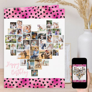 Herzfoto Collage Pink Liebe Herzenslust Geburtstag Karte