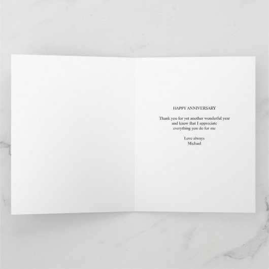 Herzfoto Collage Schwarz Personalisiert Jubiläum Karte (Innenseite)