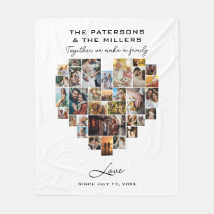 Herzfoto Collage Together Family Anniversary Fleecedecke