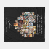 Herzfoto Collage Together Family Anniversary Fleecedecke (Vorderseite (Horizontal))