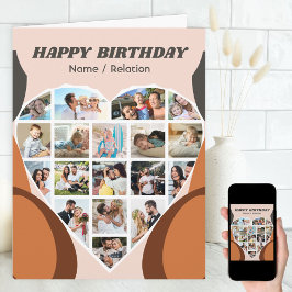 HerzfotoCollage Personalisiert Cooler Geburtstag Karte