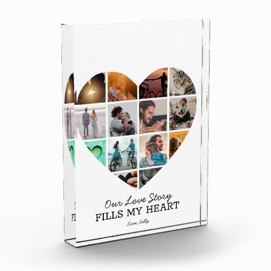 Herzfotomaterial Valentinstag mit individuellem Te Fotoblock (Links)