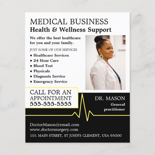 Herzfrequenz, Allgemeinmediziner, Krankenschwester Flyer (Vorne)