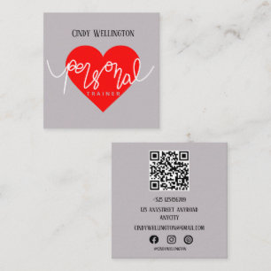 Herzfrequenz Professional Personal Trainer Quadratische Visitenkarte