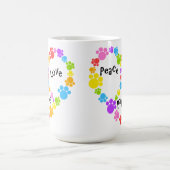 Herzfriedenszeichen-Tasse! Tatzendrucke! Kaffeetasse (Mittel)