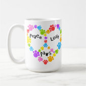 Herzfriedenszeichen-Tasse! Tatzendrucke! Kaffeetasse (Links)