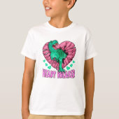 Herzfrühstück Funny Dinosaur Valentinstag T-Shirt (Vorderseite)