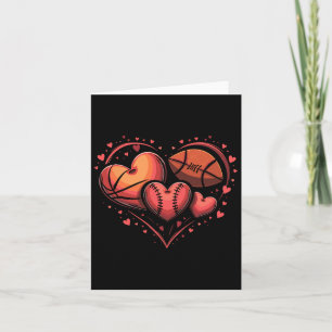 Herzfußball Basketball Baseball Valentinstag Karte
